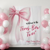 Roze Lint Meisjes 2e Verjaardagsfeestje Verschrikk Wandkleed