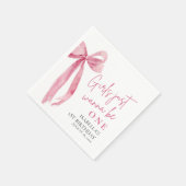 Roze Lint Meisjes Willen Maar Één 1e Verjaardag Zi Servet (Hoek)