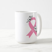 Roze lint met bloesems koffiemok (Voorkant rechts)