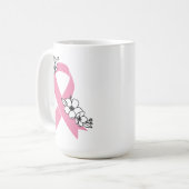 Roze lint met bloesems koffiemok (Voorkant links)