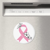 Roze lint met bloesems magneet (Insitu (Vaatwasser))