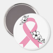 Roze lint met bloesems magneet (Voorkant / Achterkant)