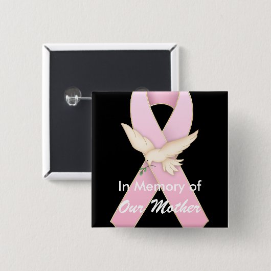 Roze lint met dove ~  Button (Voorkant /achterkant)