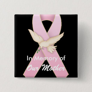 Roze lint met dove ~ Button