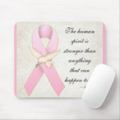 Roze lint met dove Quotable/Customize Mousepad Muismat (Met muis)