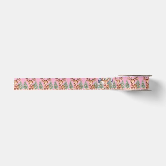 Roze lint met herten (Voorkant)