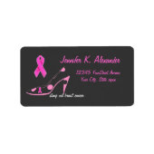 Roze lint met polka dot schoen etiket (Voorkant)