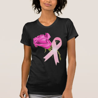 Roze lint met Roos *Borstkanker - Voorlichting * T-shirt