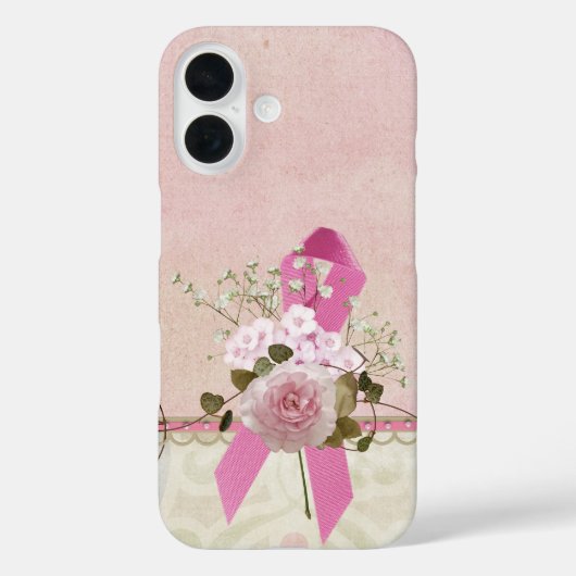 Roze lint met Roos Case-Mate iPhone Case (Achterkant)