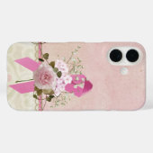 Roze lint met Roos Case-Mate iPhone Case (Achterkant (horizontaal))