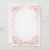 Roze lint Mexicaanse doop charra uitnodiging (Achterkant)