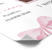 Roze lint mijlpaal bord sjabloon, Coquette Roze Poster (Hoek)