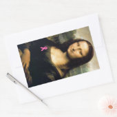 Roze lint Mona Lisa Rechthoekige Sticker (Envelop)