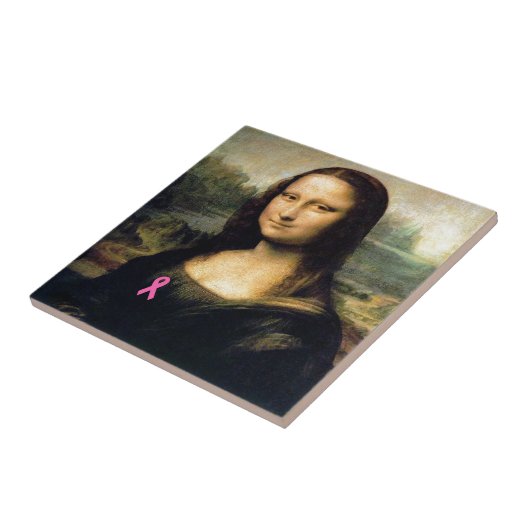 Roze lint Mona Lisa Tegeltje (Zijkant)