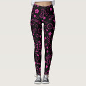 Roze lint multiprint...borstkanker leggings (Voorkant)