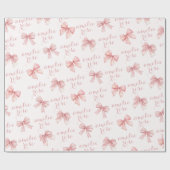 Roze Lint Naam Cadeaupapier (Vlak)