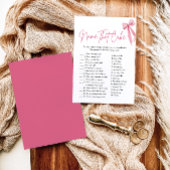 Roze lint Naam die taart Bruids douche spel Kaart