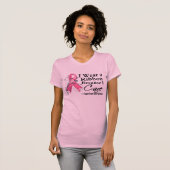 Roze lint omdat ik om borstkanker geef t-shirt (Voorkant volledig)
