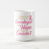 Roze Lint Oncoloog Dank Je – Overlevende  Koffiemok (Center)