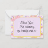 Roze lint op cupcake bedankt kaarten notitiekaartje (Voorkant)