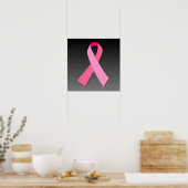 Roze lint op donkere gradiënt poster (Keuken)