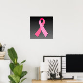 Roze lint op donkere gradiënt poster (Thuiskantoor)