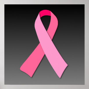 Roze lint op donkere gradiënt poster