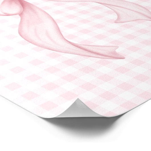 Roze lint op Gingham Poster (Hoek)