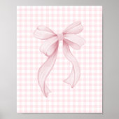 Roze lint op Gingham Poster (Voorkant)
