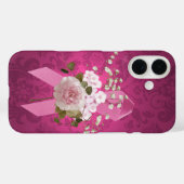Roze lint op Magenta Damask Case-Mate iPhone Case (Achterkant (horizontaal))