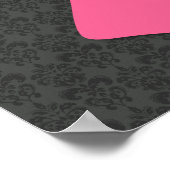 Roze lint op middelgrote vraag poster (Hoek)