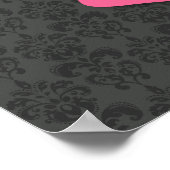 Roze lint op Midden Damast Poster (Hoek)