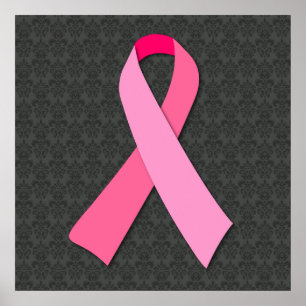 Roze lint op Midden Damast Poster