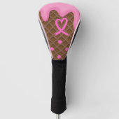 Roze lint op wafelborstkanker  golfheadcover (Voorkant)