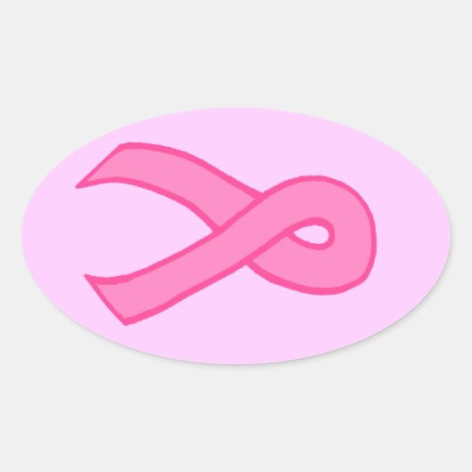 Roze lint ovale sticker (Voorkant)