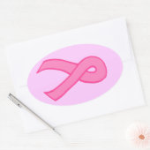 Roze lint ovale sticker (Envelop)