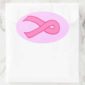Roze lint ovale sticker (Tas)