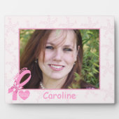 Roze lint overlevende borstkanker en roze grens fotoplaat (Voorkant)