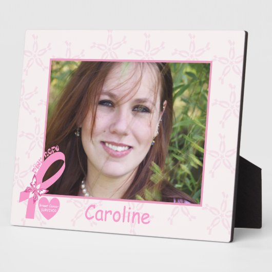Roze lint overlevende borstkanker en roze grens fotoplaat (Zijkant)