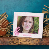 Roze lint overlevende borstkanker en roze grens fotoplaat (Zijkant)