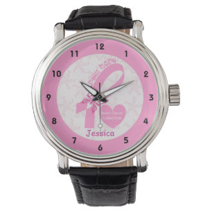 Roze lint overlevende borstkanker en roze grens horloge