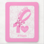 Roze lint overlevende borstkanker en roze grens muismat (Voorkant)