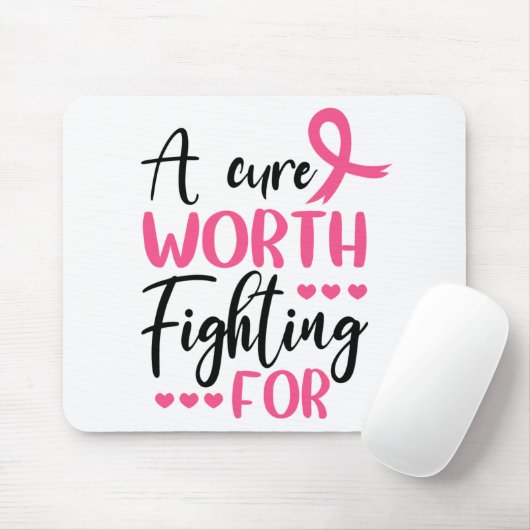 Roze lint overlevingsmiddel Borstkanker Muismat (Met muis)