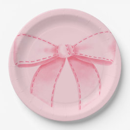 Roze lint papieren bord met effen roze achtergrond