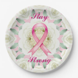 Roze lint papieren bordje