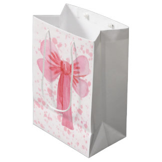 Roze lint papieren servet medium cadeauzakje
