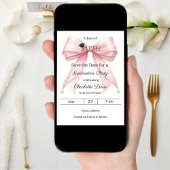 Roze lint parels fotoboog afstudeerfeest save the date