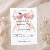 Roze lint parels fotoboog afstudeerfeest save the date