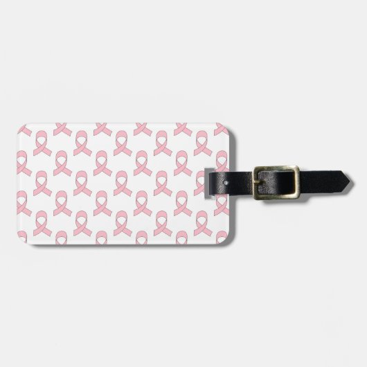 Roze Lint Patroon Bagagelabel (Voorkant horizontaal)