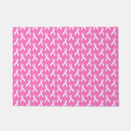 Roze Lint Patroon – Borstkankerbewustzijn Deurmat (Voorkant)
